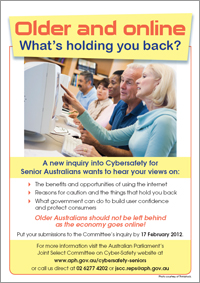 Cybersafety for Seniors flyer