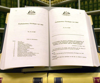 Photograph of Parliamentary Privilege Act 1987