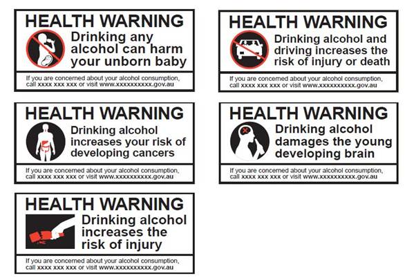 Figure 3.4 FARE health warning labels